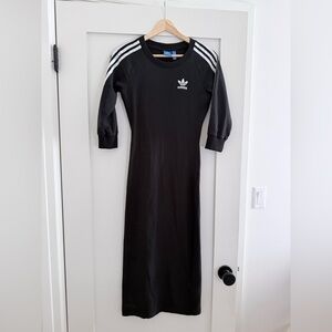 Adidas Black Long Sleeve Maxi Dress
